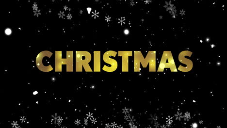 Animation-of-christmas-text-over-snow-falling-on-black-background