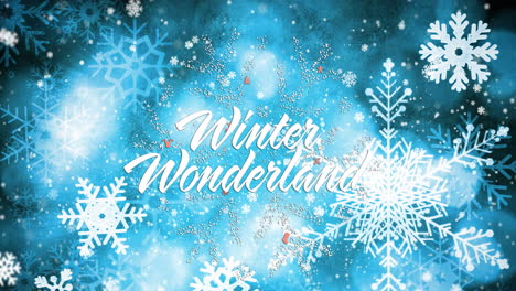 Animation-Von-Fallendem-Schnee-Und-Winterwunderland-Text-über-Schneeflocken-Zu-Weihnachten