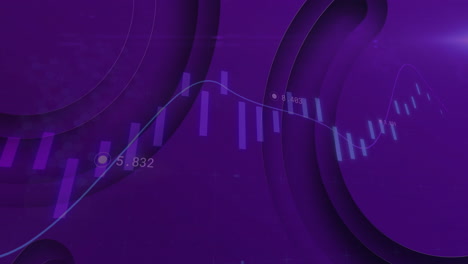Animation-of-statistics-and-data-processing-over-purple-background