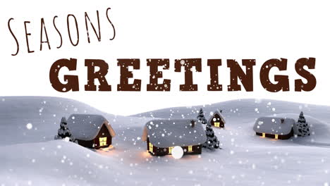 Animation-Von-Weihnachtsgrüßen-Und-Fallendem-Schnee-über-Der-Winterlandschaft