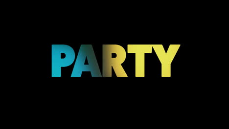 Animation-of-party-text-and-flickering-lights-on-black-background