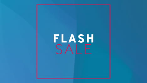 Animation-of-flash-sale-text-over-square-on-blue-background