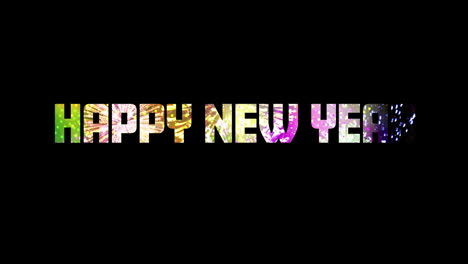 Animation-of-happy-new-year-text-with-fireworks-on-black-background