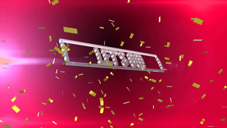 Animation-of-confetti-over-let's-go-text-on-red-background