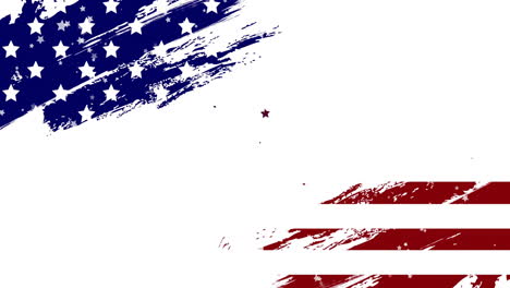 Animación-De-La-Bandera-De-Estados-Unidos-Con-Estrellas-Sobre-Fondo-Blanco.