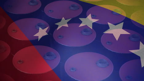 Animación-De-Barriles-De-Petróleo-Y-Bandera-De-Venezuela