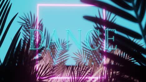 Animation-of-dance-text-over-neon-pattern