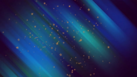Animation-Von-Gelben-Lichtpunkten-über-Blauen-Formen-Auf-Schwarzem-Hintergrund