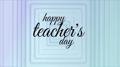 Animation-of-black-happy-teacher's-day-text-over-light-blue-squares
