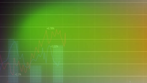 Animation-Der-Finanzdatenverarbeitung-Auf-Grünem-Hintergrund