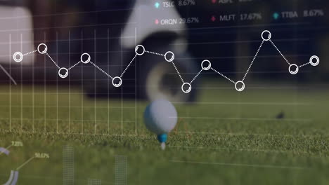 Animation-of-data-processing-over-golf-ball-on-tee