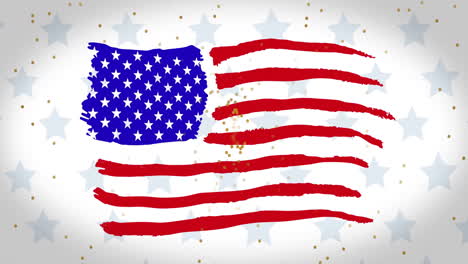 Animation-Von-Streifen-Und-Sternen,-Gefärbt-Mit-Der-Flagge-Der-USA