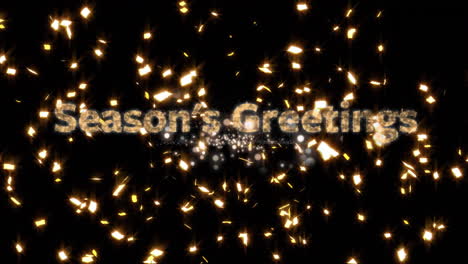 Animation-Von-Weihnachtsgrüßen-Und-Feuerwerk-Auf-Schwarzem-Hintergrund