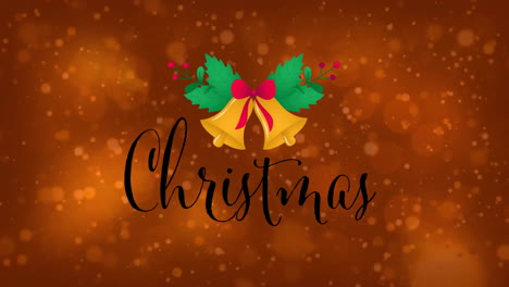 Animation-of-christmas-text-with-spots-of-light-on-brown-background