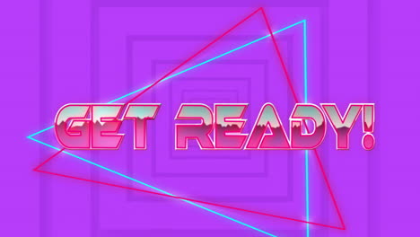 Animation-of-get-ready-coin-text-over-neon-pattern