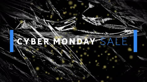 Animation-of-cyber-monday-text-over-black-networks-background