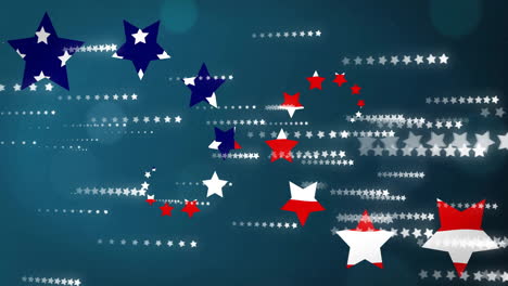Animation-of-stars-and-stripes-of-american-flag-on-blue-background