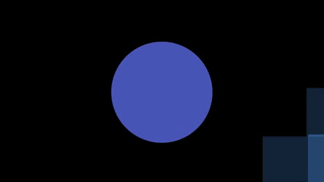Animation-Von-Kreisen-Und-Quadraten,-Die-Sich-über-Einen-Schwarzen-Hintergrund-Bewegen