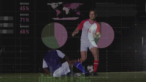 Animation-Der-Verarbeitung-Finanzieller-Daten-über-Verschiedene-Männliche-Fußballspieler