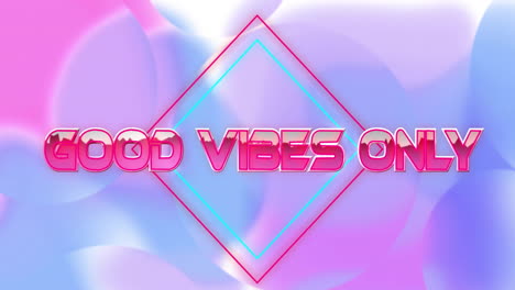 Animation-of-good-vibes-only-text-over-purple-shapes