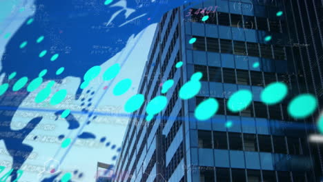 Animation-Der-Datenverarbeitung-über-Der-Stadt