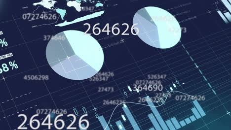 Animation-Von-Statistiken-Und-Finanzdatenverarbeitung-Auf-Dunklem-Hintergrund