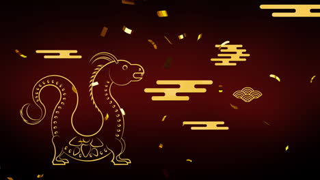 Animation-Von-Drachen-Und-Chinesischem-Muster