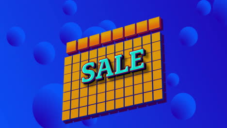 Animation-of-sale-text-over-blue-shapes