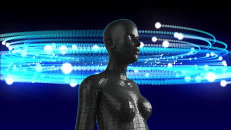 Animation-Des-Grauen-Menschlichen-Körpers-Und-Des-Leuchtenden-Netzwerks-Von-Verbindungen-Auf-Schwarzem-Hintergrund