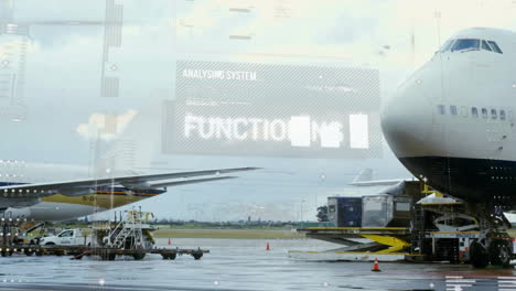 Animation-Der-Datenverarbeitung-über-Einem-Flugzeug