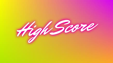 Animation-of-high-score-text-on-colourful-background