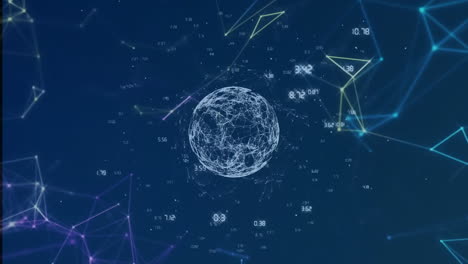 Animation-Des-Netzwerks-Von-Verbindungen-über-Datenverarbeitung-Und-Globus