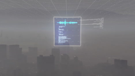 Animation-of-data-processing-over-screen-and-cityscape
