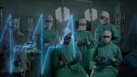 Animation-Der-Datenverarbeitung-über-Verschiedene-Chirurgen-Im-Krankenhaus