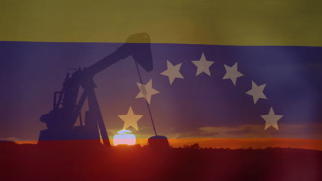 Animation-of-oil-barrels-and-flag-of-venezuela