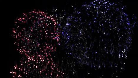 Animation-of-fireworks-exploding-on-black-background