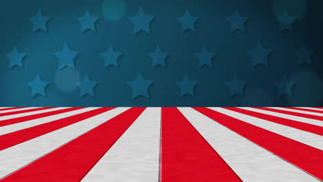 Animation-of-red-and-white-stripes-over-stars-on-blue-background