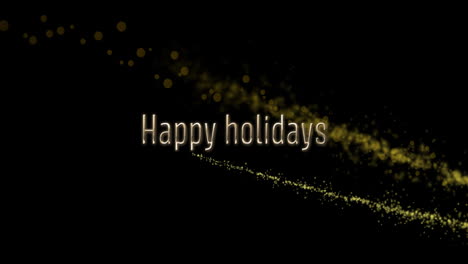 Animation-of-happy-holidays-text-and-light-trails-on-black-background