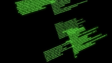 Animation-of-green-data-processing-on-black-background
