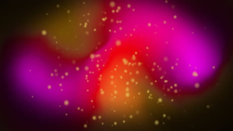Animation-of-yellow-light-spots-over-pink-shapes-on-black-background
