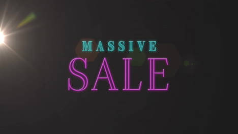 Animation-of-massive-sale-text-over-light-spots