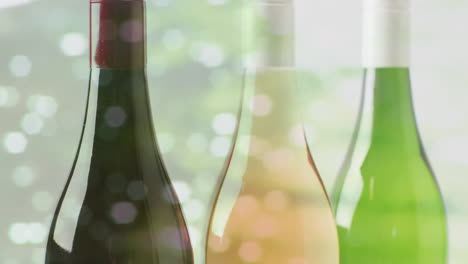 Verbund-Aus-Flaschen-Weiß-,-Rot--Und-Roséwein-über-Baum-Auf-Weißem-Hintergrund