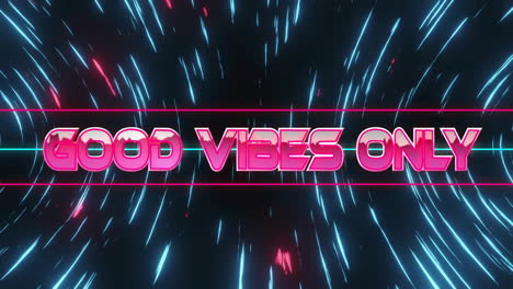 Animation-of-good-vibes-only-text-over-neon-pattern-background