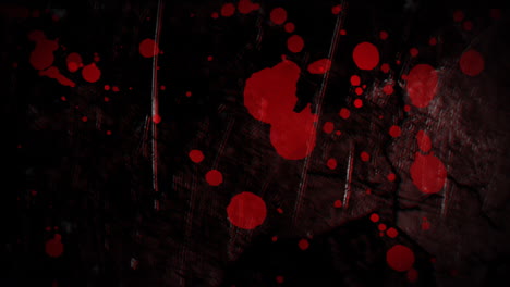 Animation-Von-Roten-Spritzern-Und-Sich-Bewegenden-Und-Verändernden-Texturen-Und-Kopierräumen-Auf-Schwarzem-Hintergrund