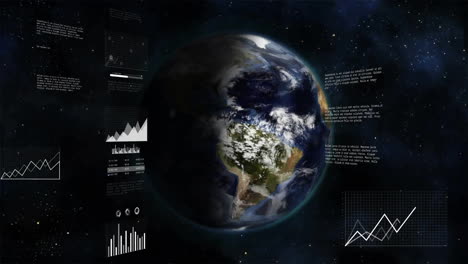 Animation-of-data-processing-and-statistics-over-globe