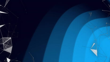 Animation-Eines-Verbindungsnetzwerks-über-Blauen-Linien-Auf-Schwarzem-Hintergrund
