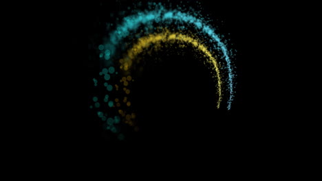 Animation-of-colourful-light-trails-forming-circles-on-black-background