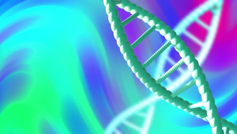 Animation-Von-DNA-Strängen-Auf-Buntem-Hintergrund