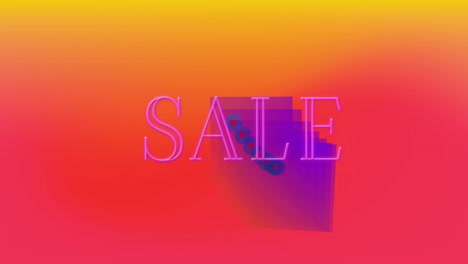 Animation-of-sale-text-over-purple-shapes-moving