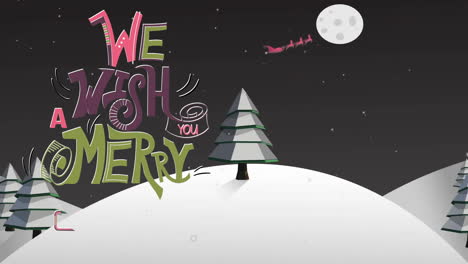 Animación-Del-Texto-Te-Deseamos-Una-Feliz-Navidad-Sobre-Un-Paisaje-Invernal